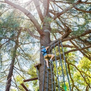 Camper on high ropes