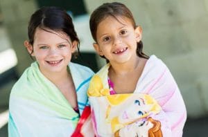 Girls after the pool