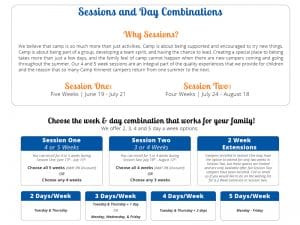 Sessions and Day combo information sheet