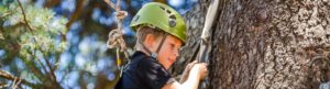 Camper climbing