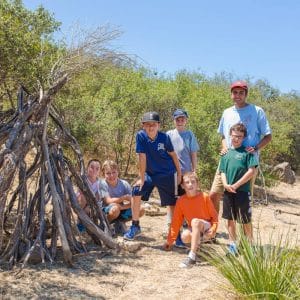 Campers on outdoor adventure