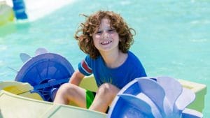 Boy on paddleboat