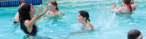 Campers having fun in the pool